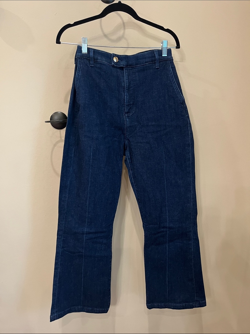 LOFT Dark Indigo “The Kick Crop” Trouser Jeans